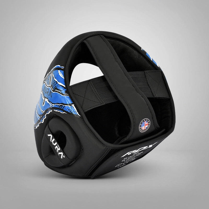 Kopfschutz Aura F17 Schwarz mit Blau - L 4/4