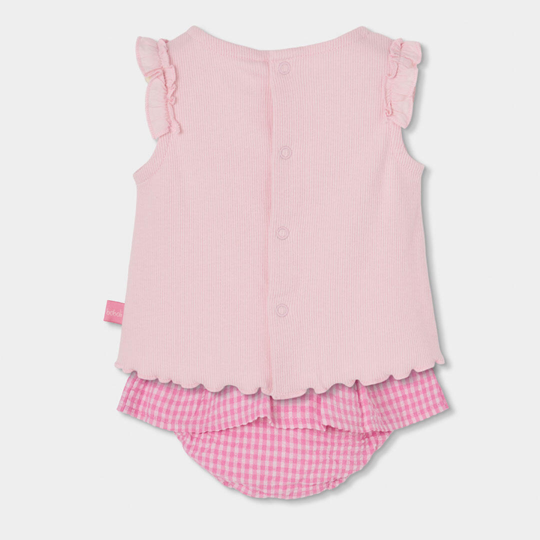 Conjuntos de verano de gimnasía bebé niña boboli rosa 2/7
