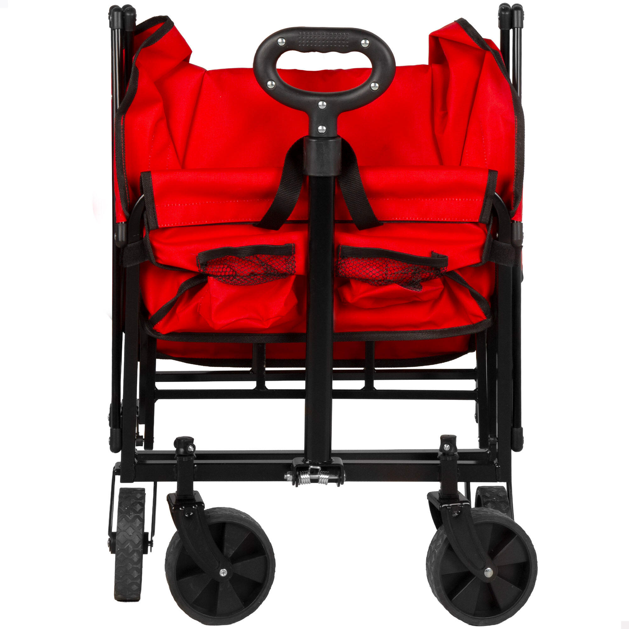 Chariot de plage pliable en acier et Oxford 4 roues et poignée réglable 2/7