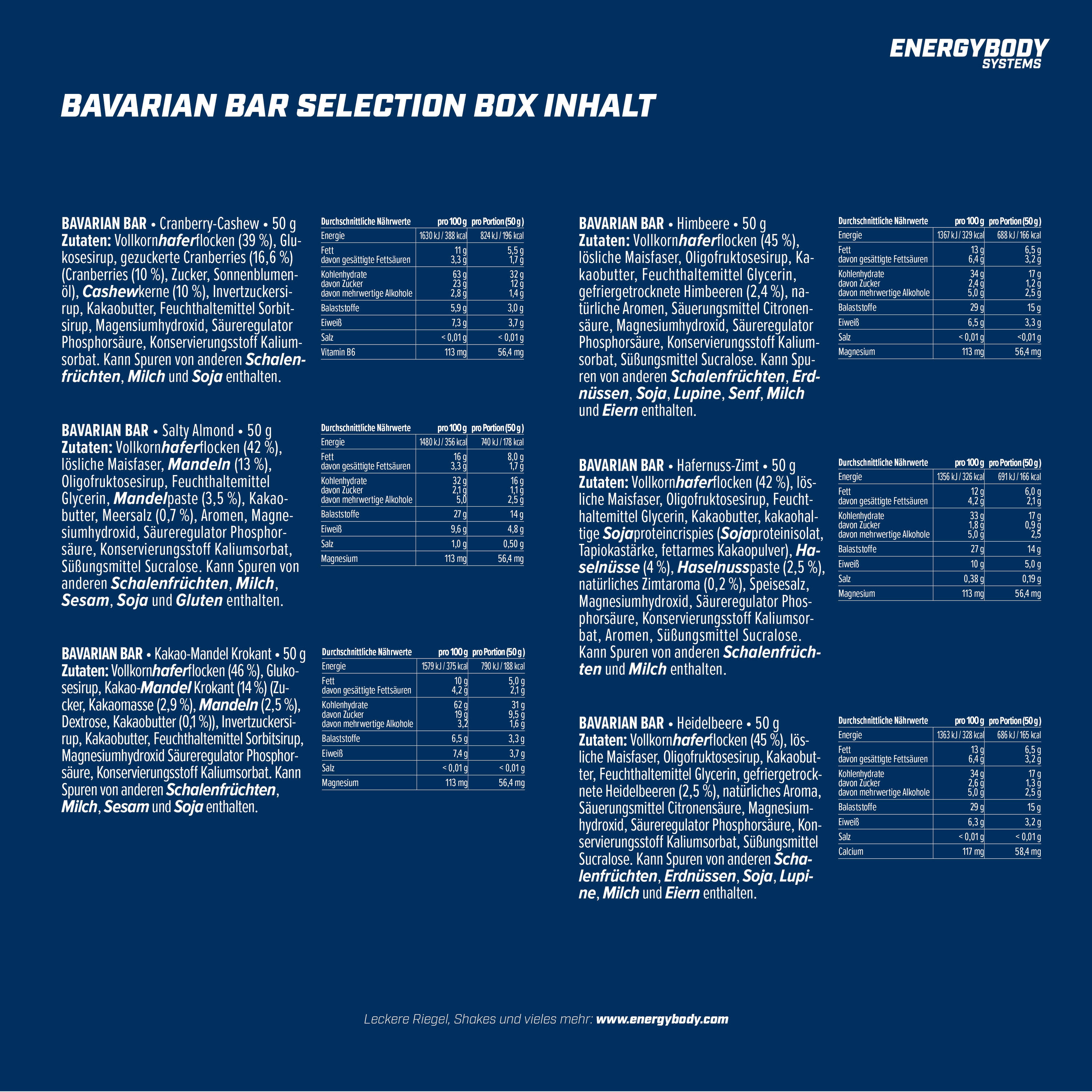 Energie-Riegel Haferriegel Müsliriegel Bavarian Bar Selection Box 12 x 50 g 7/7