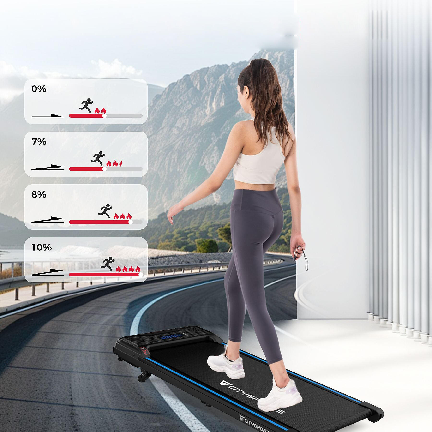 Běžecký pás CITYSPORTS WP6 pro domácnost i kancelář, maximální rychlost 6 km/h 4/6