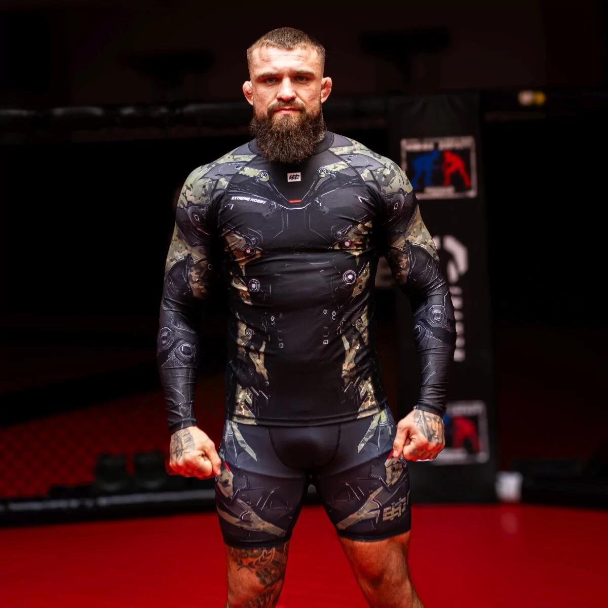 Rashguard a maniche lunghe da uomo MMA EXTREME HOBBY IRON FORCE 2/7