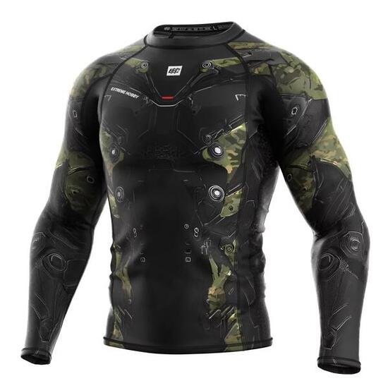 Langarm rashguard voor heren voor MMA EXTREME HOBBY IRON FORCE