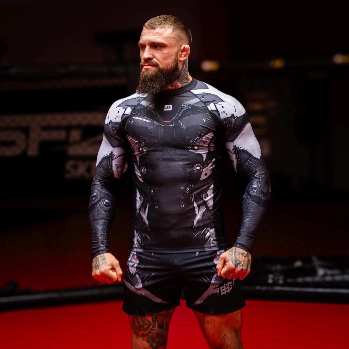 Rashguard a maniche lunghe da uomo MMA EXTREME HOBBY IRON FORCE 2/7