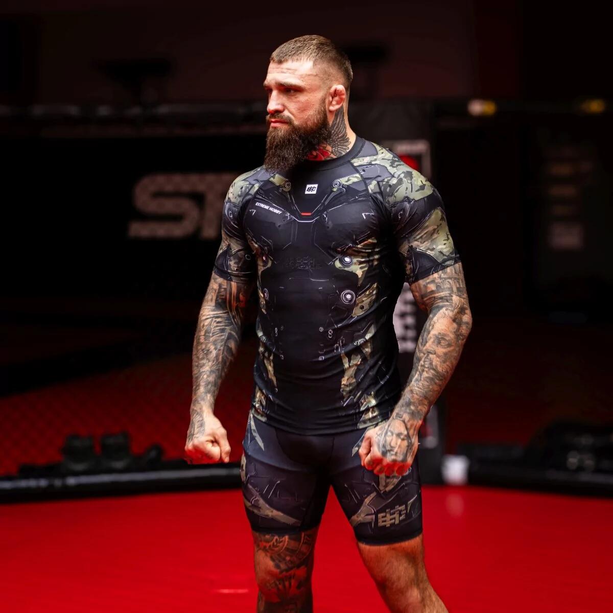 Rashguard met korte mouwen voor heren MMA EXTREME HOBBY IRON FORCE 2/8