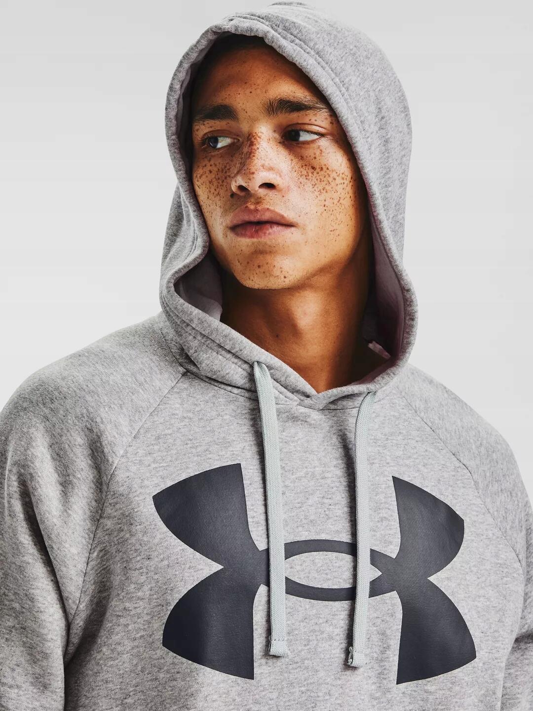 Sweat À Capuche Entraînement Style Gros Logo RIVAL Homme (Gris) 5/7