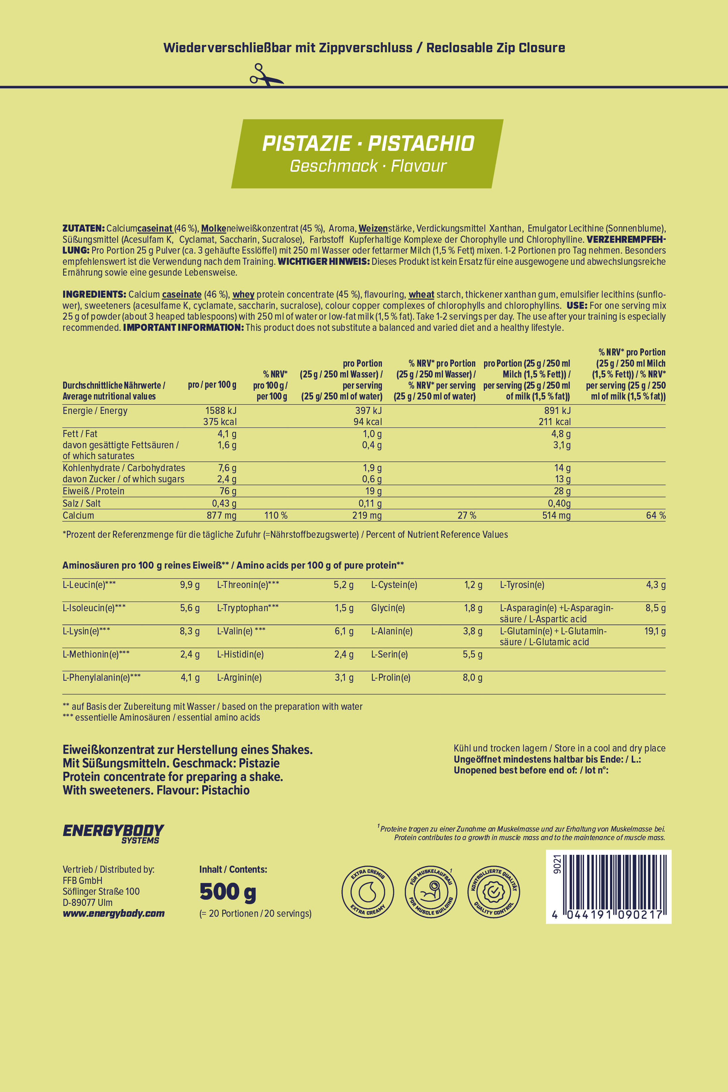 Mega Protein Pistazie, Mehrkomponenten-Protein Eiweißshake Proteinpulver mit Whe 4/4