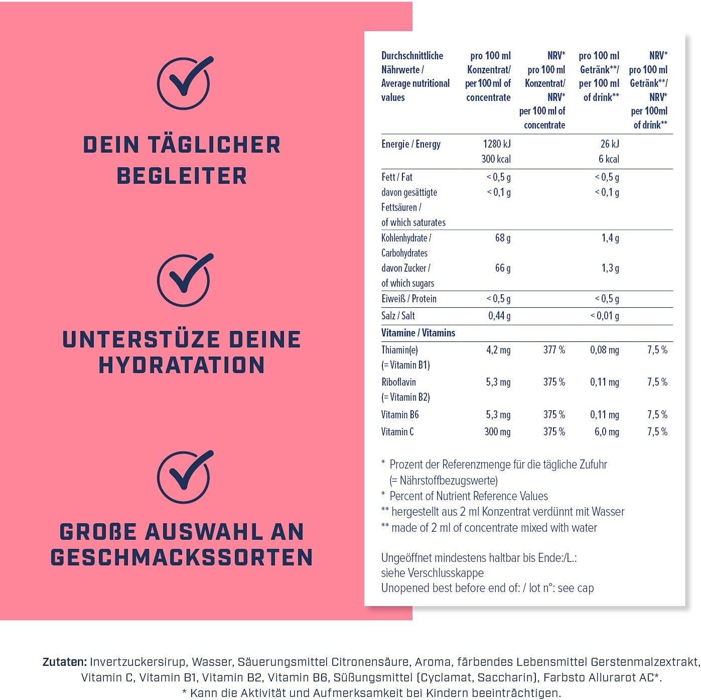 Refresh Light Getränkekonzentrat mit Vitaminen, Sauerkirsch, 1 Liter 3/4