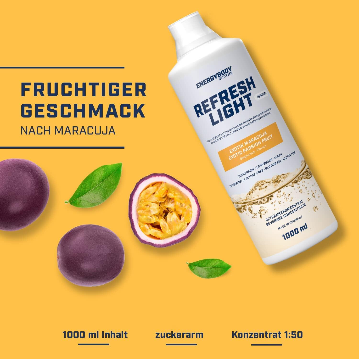 Refresh Light Getränkekonzentrat mit Vitaminen, Exotic Maracuja, 1 L 2/4