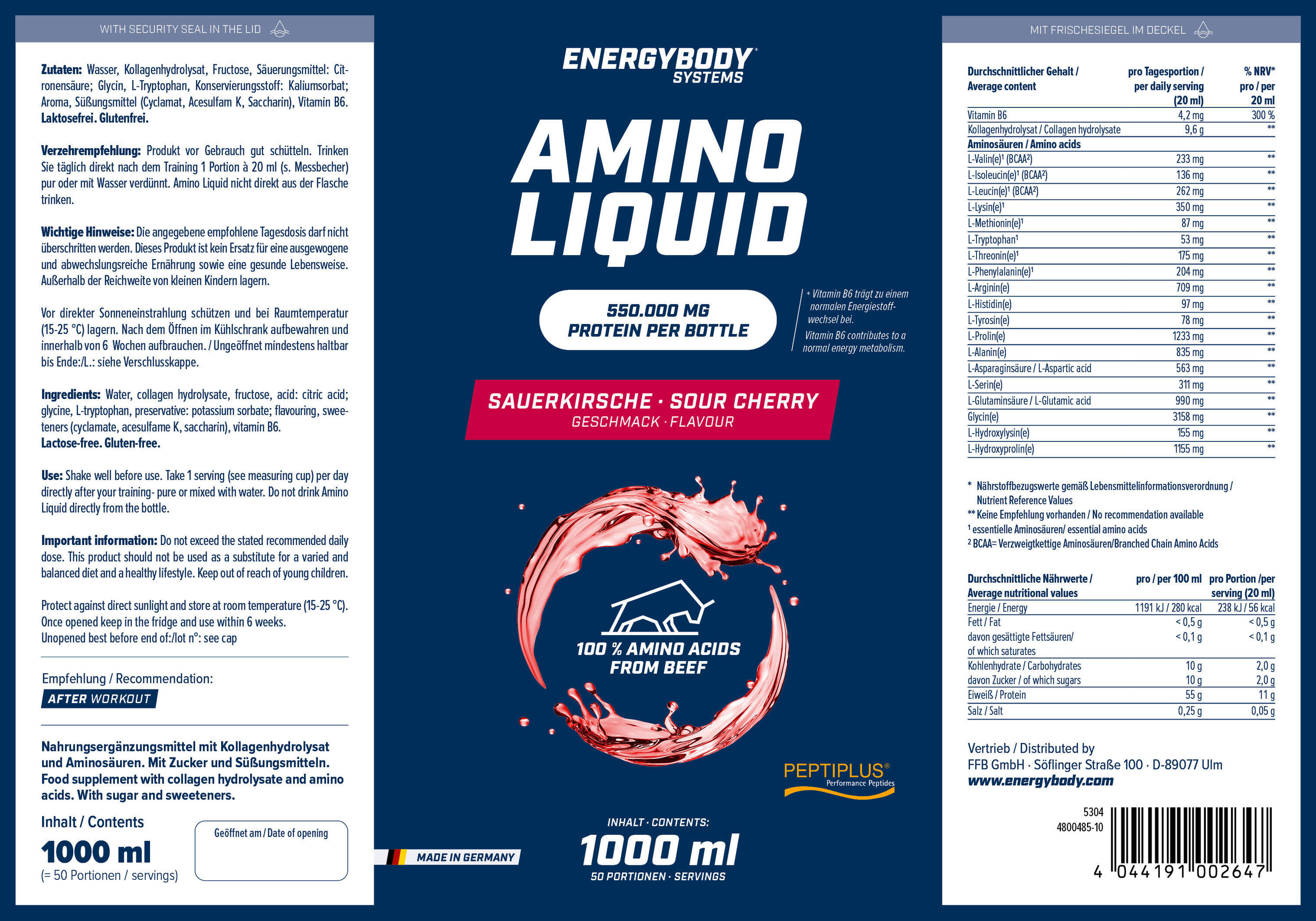 Amino Liquid 550.000 mg Sauerkirsch, 1 Liter 5/5