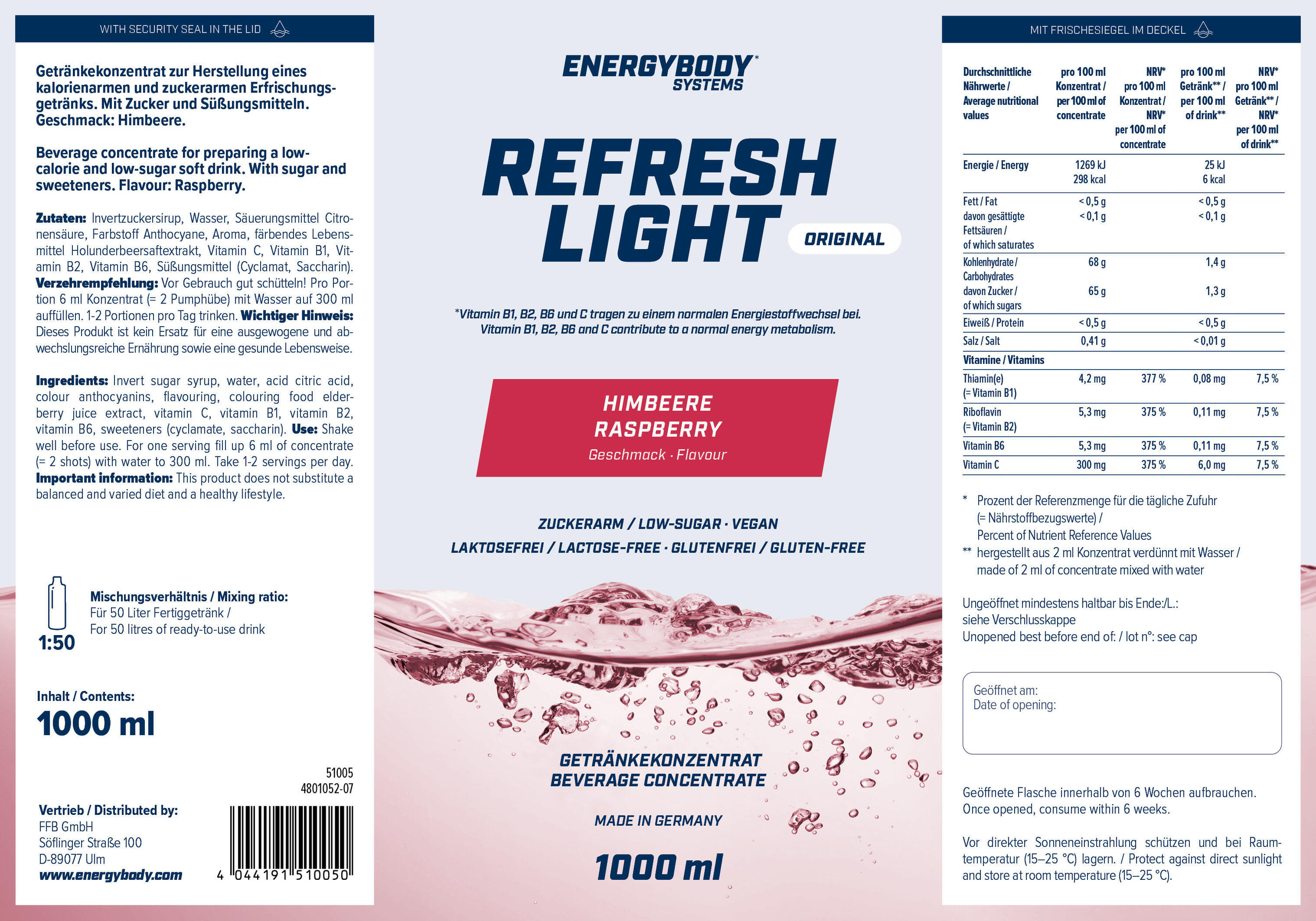 Refresh Light Getränkekonzentrat mit Vitaminen, Grapefruit, 1 Liter 4/4