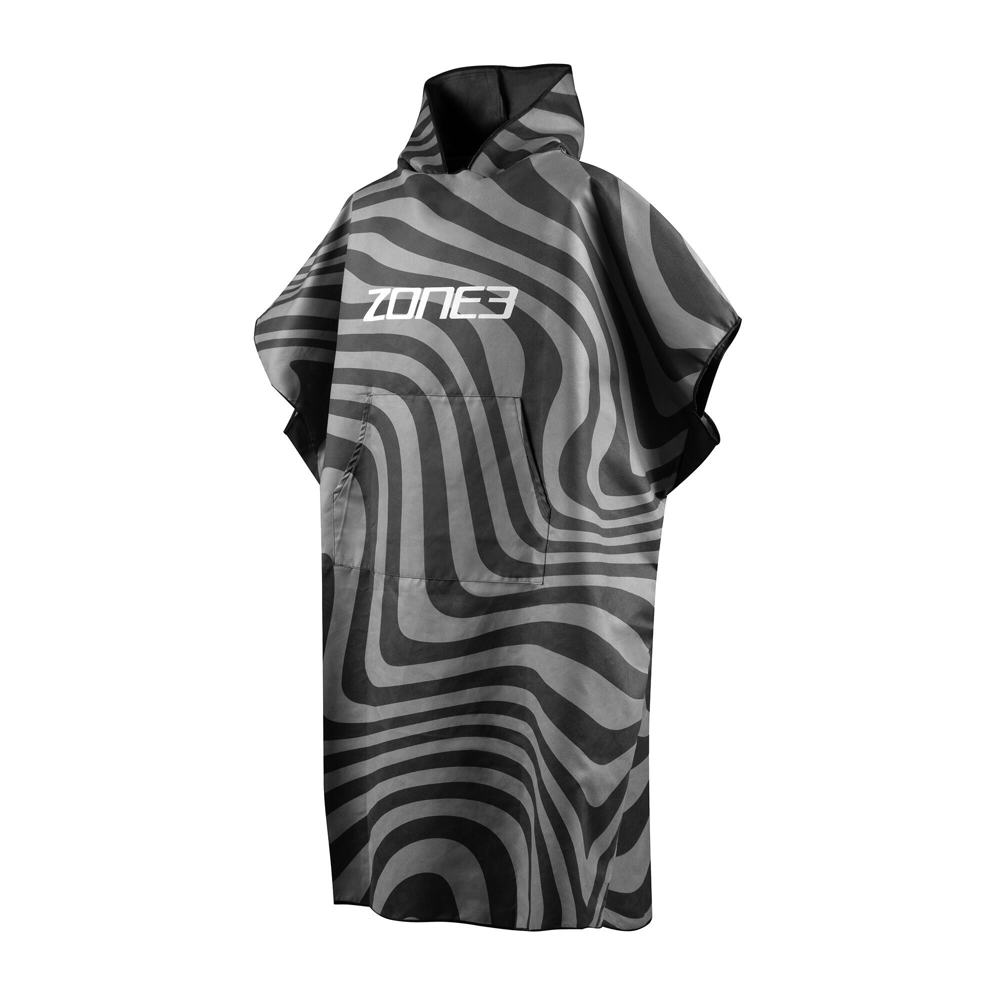 Accappatoio da cambio Zone3 in microfibra - Nero/Grigio 3/4