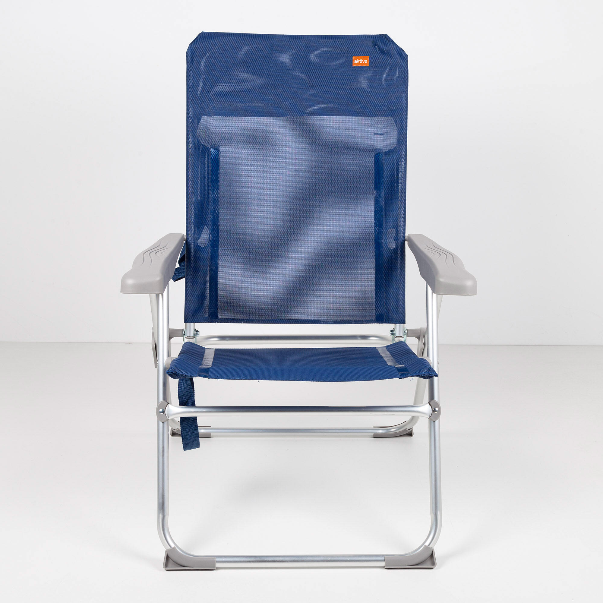 Pack da 2 sedie da spiaggia multiposizione pieghevoli Slim blu, 47X60X94 cm 5/7