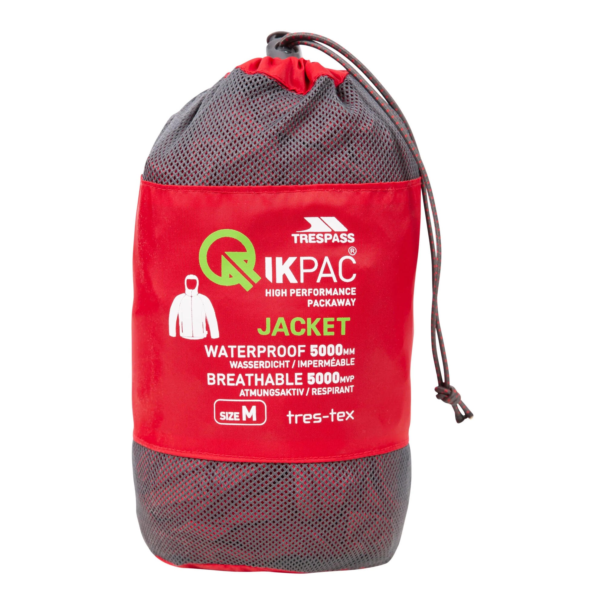 Chaqueta Impermeable Qikpac para Adultos Unisex Rojo 4/5
