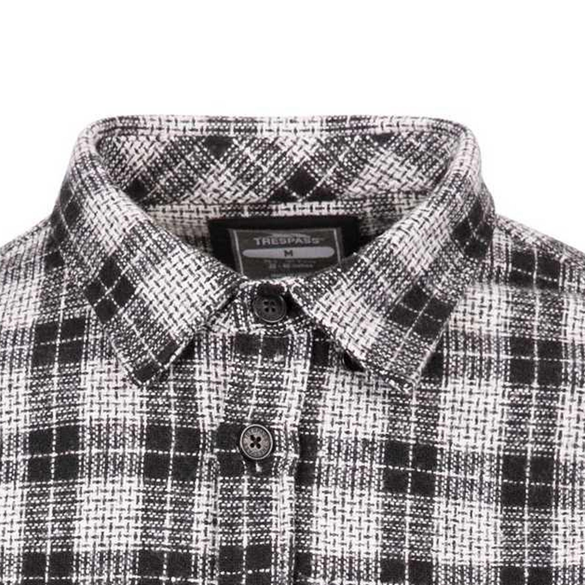 Camisa Portlaw Cuadro para Hombre Negro, Blanco 3/5