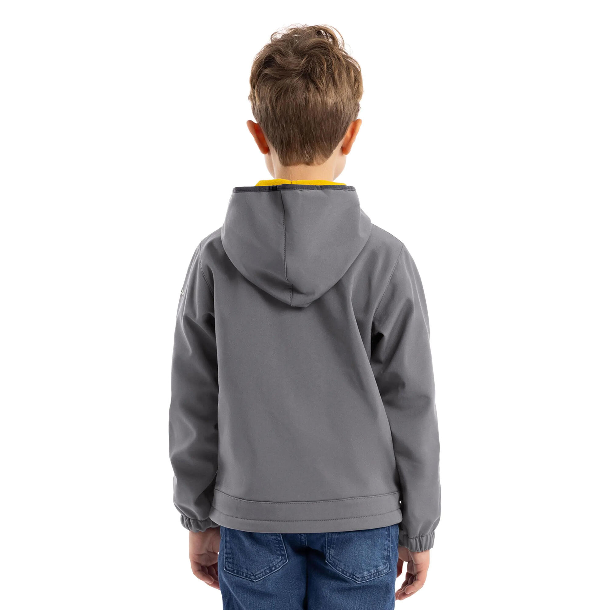 "Faster" Softshelljacke für Kinder Sturmgrau/Schwefelgelb 3/5