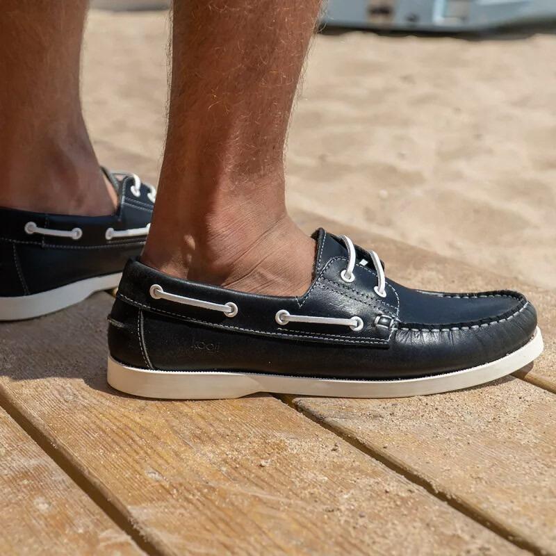 Kooji Sapatos Náuticos De Em Couro -Marinho Homem Azul da Decathlon
