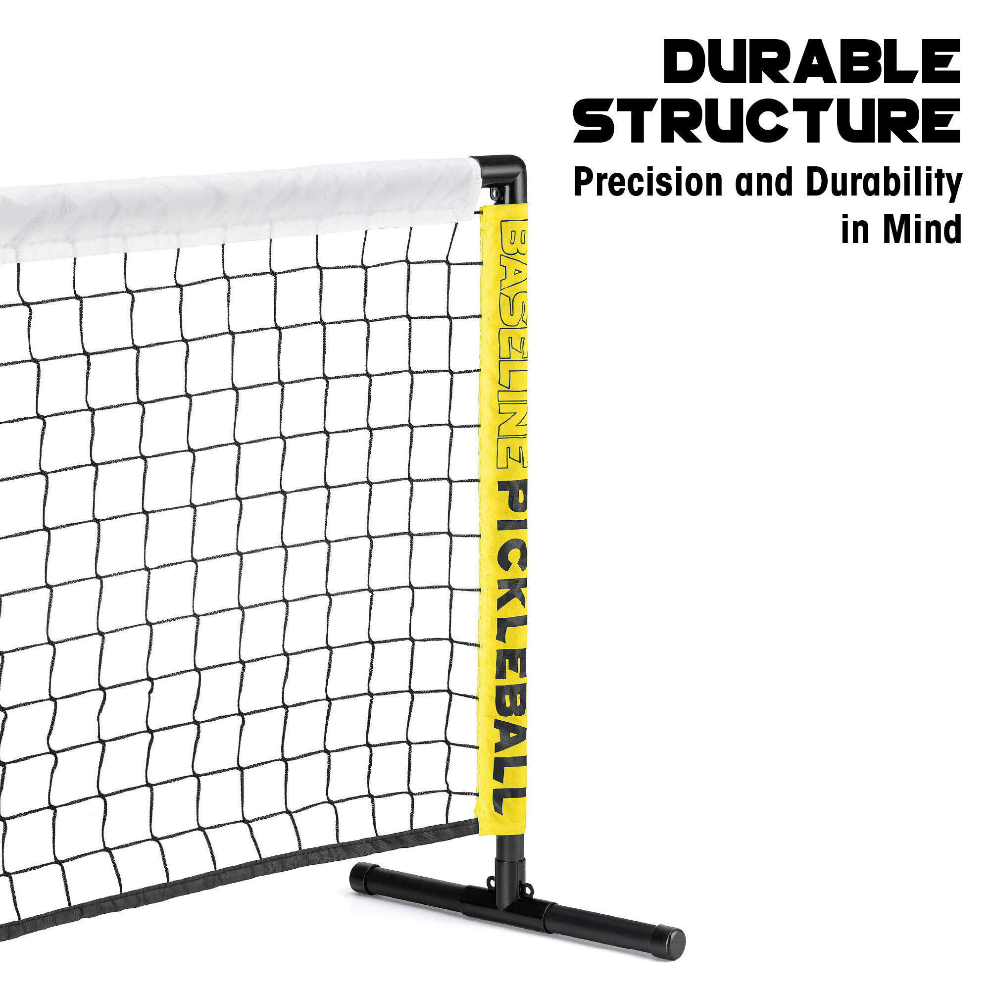 Baseline 4 Player Kids Pickleball Set with Rackets, Balls and a Net, Black 4/6