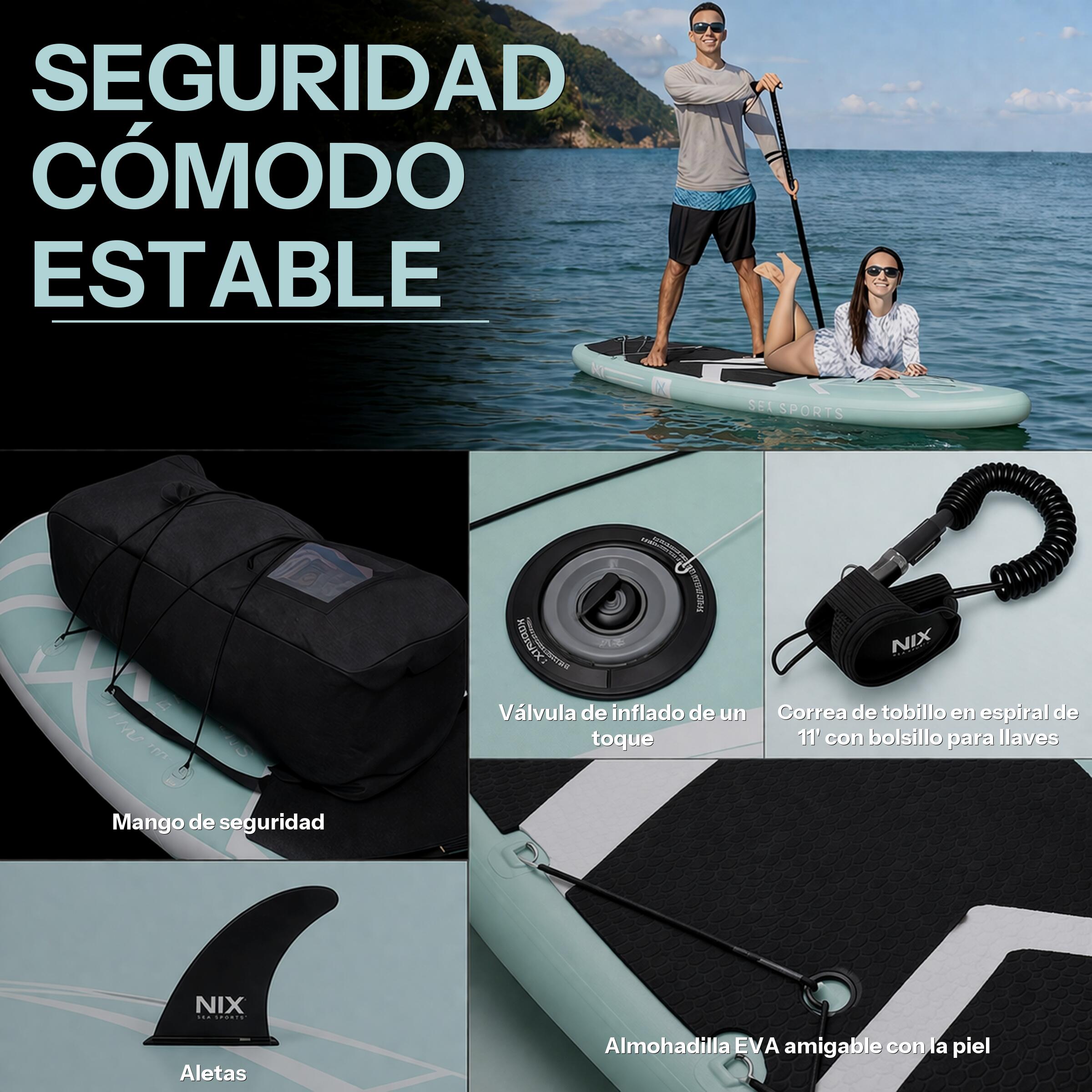 Pack stand up paddle gonflable 11" (335 x 84 x 15 cm), jusqu'à 159 kg, turquoise 3/7