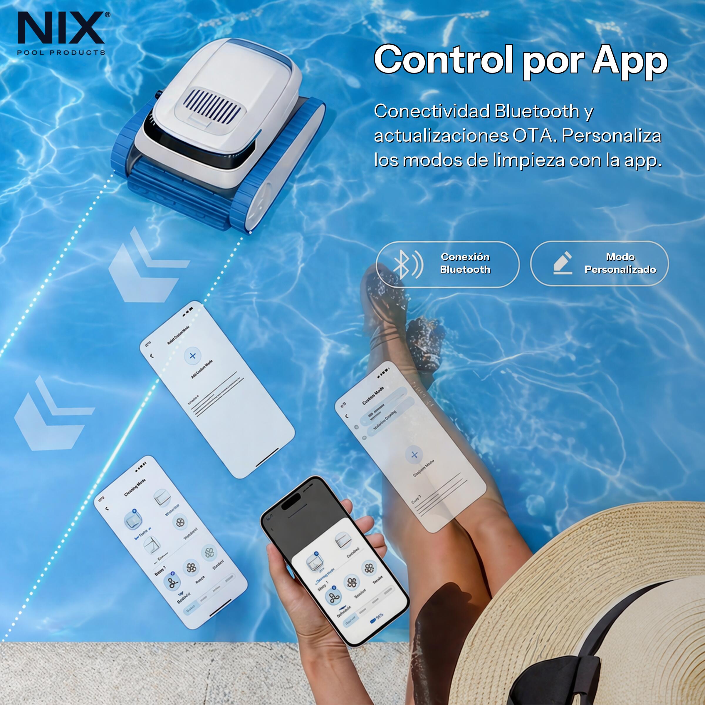 Nix Pool QD40 schnurloser, batteriebetriebener Poolreiniger-Roboter 2/7
