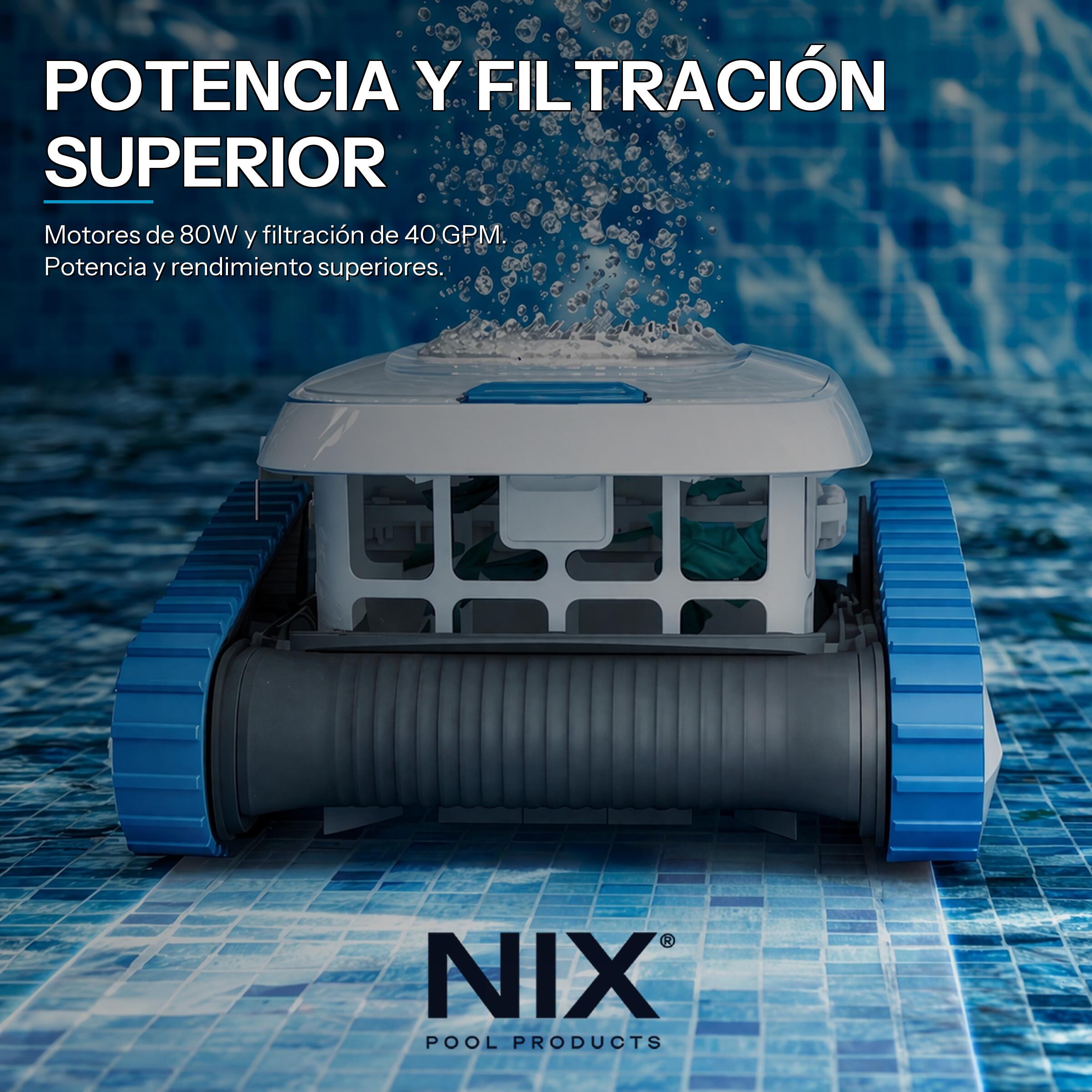 Nix Pool QD40 schnurloser, batteriebetriebener Poolreiniger-Roboter 7/7