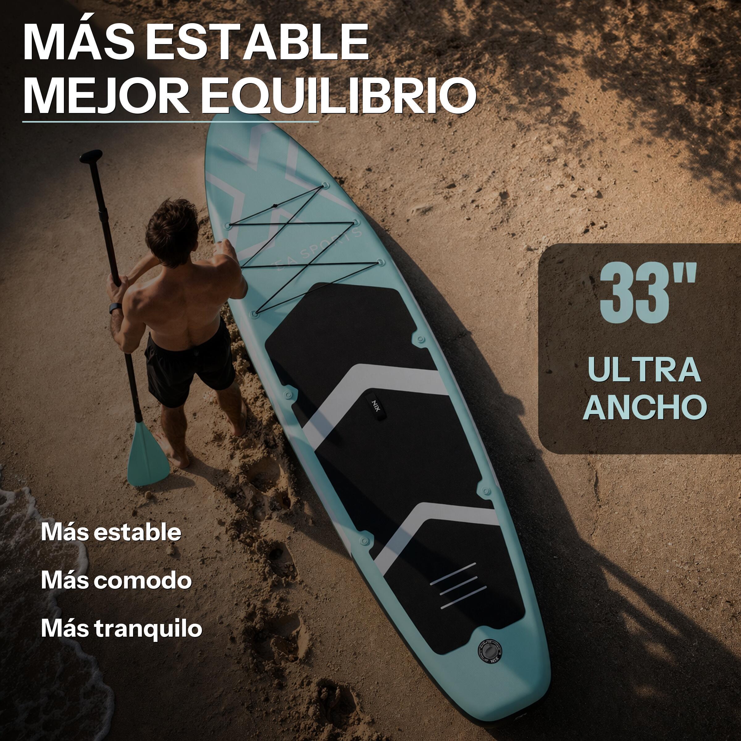 Pack stand up paddle gonflable 11" (335 x 84 x 15 cm), jusqu'à 159 kg, turquoise 4/7