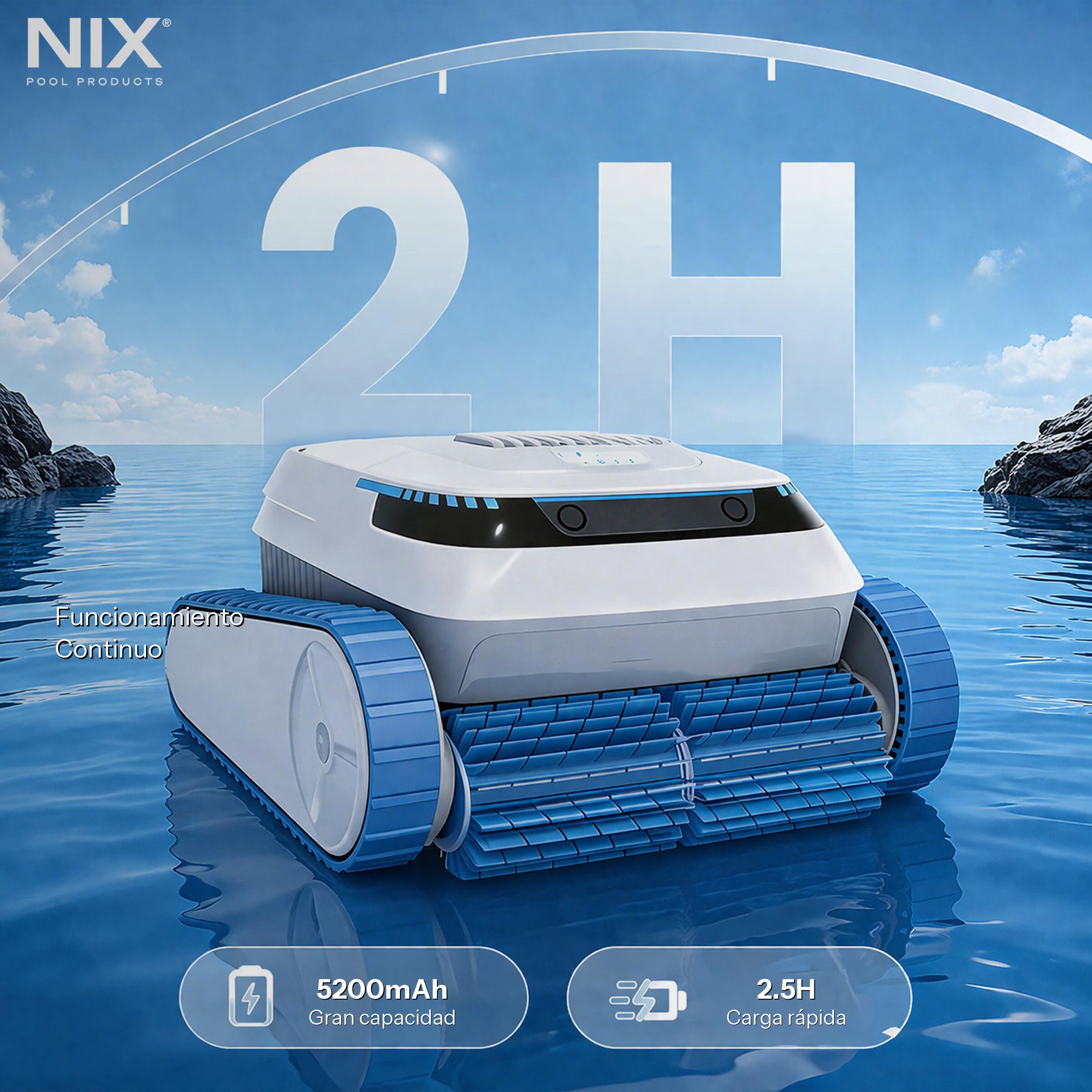 Nix Pool QD40 schnurloser, batteriebetriebener Poolreiniger-Roboter 6/7