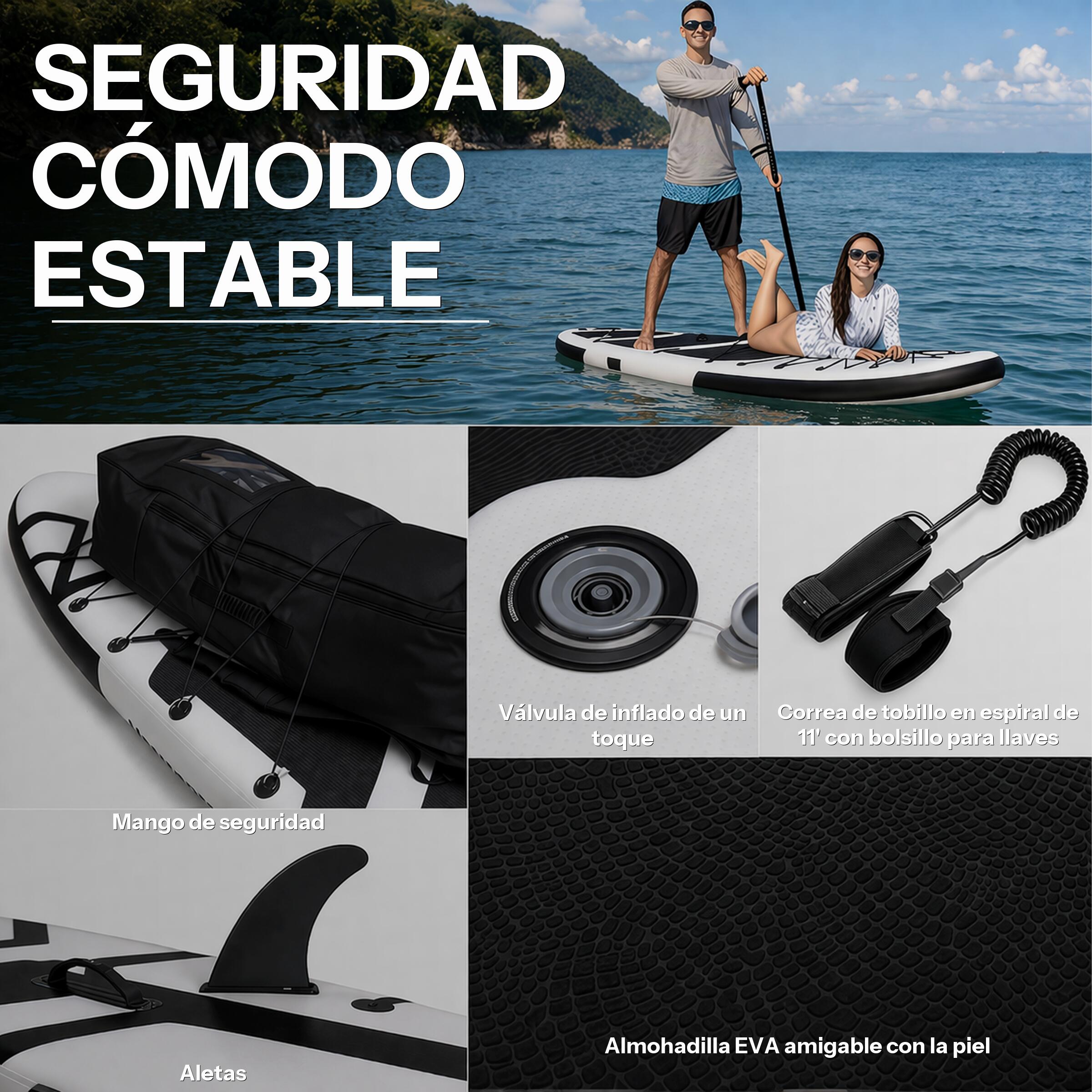Pack stand up paddle gonflable 11" (335 x 84 x 15 cm), jusqu'à 159 kg, blanc 3/7