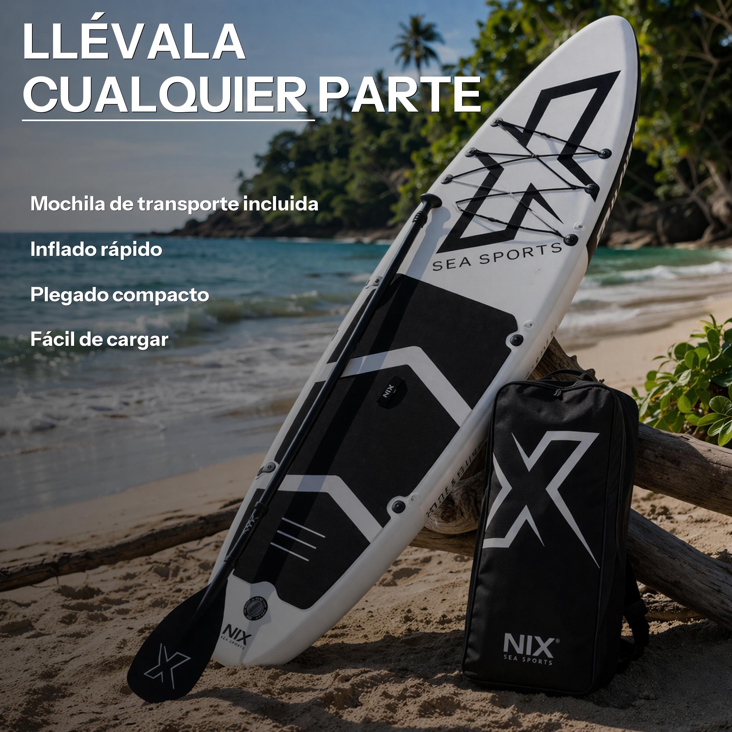 Pack stand up paddle gonflable 11" (335 x 84 x 15 cm), jusqu'à 159 kg, blanc 7/7