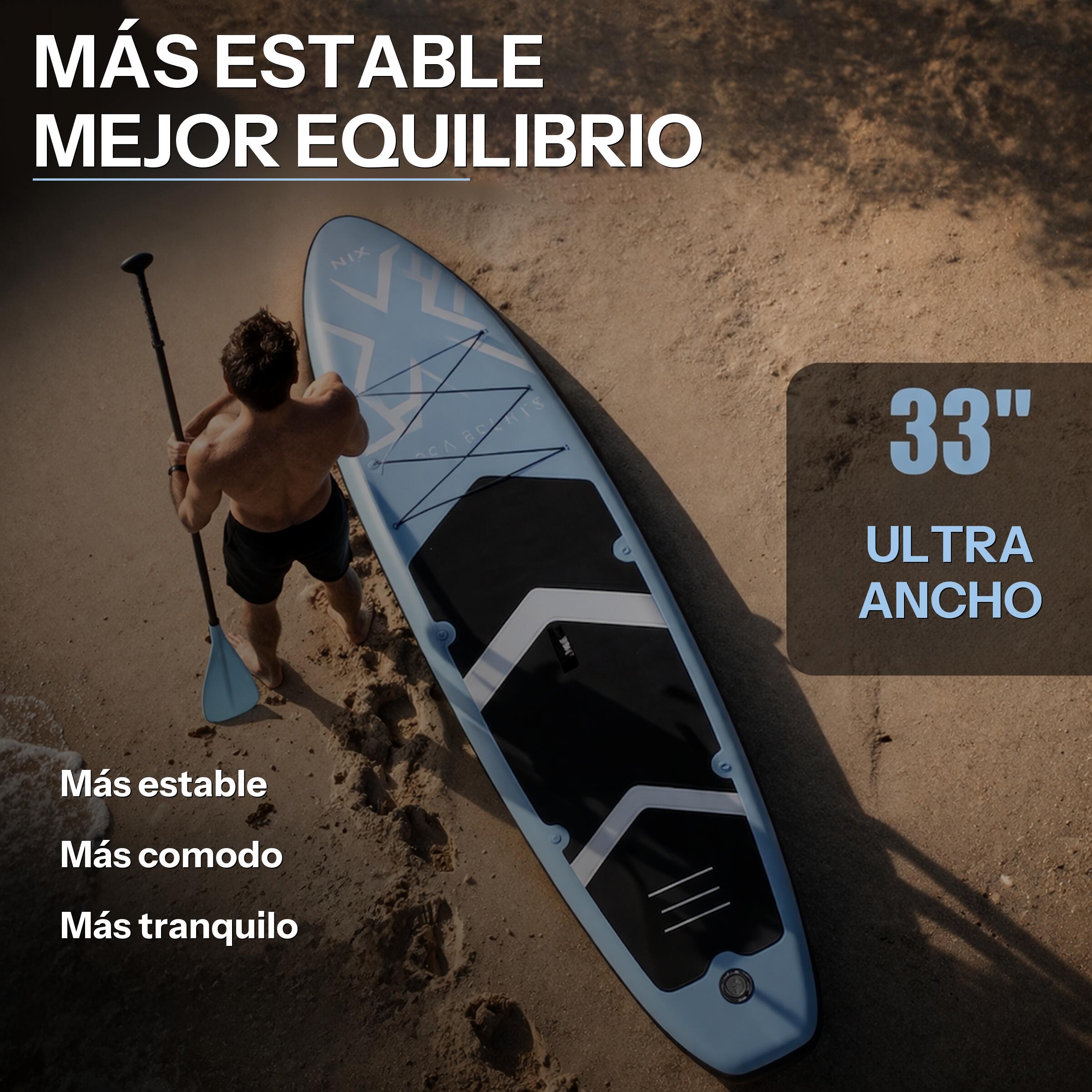 Tabla de Paddle Surf Hinchable de 11" (335 x 84 x 15 cm) hasta 159 kg, Azul 4/7