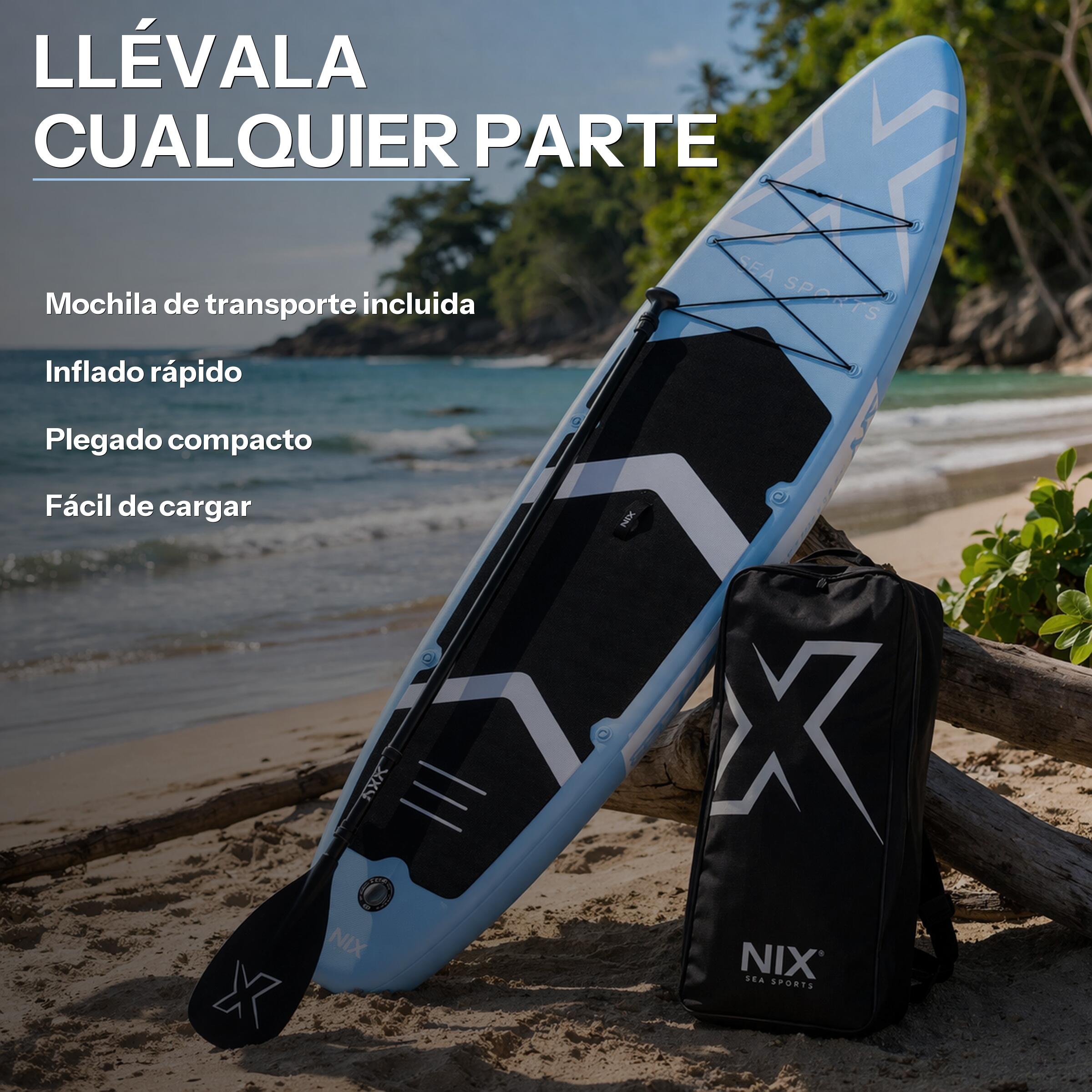 Tabla de Paddle Surf Hinchable de 11" (335 x 84 x 15 cm) hasta 159 kg, Azul 6/7