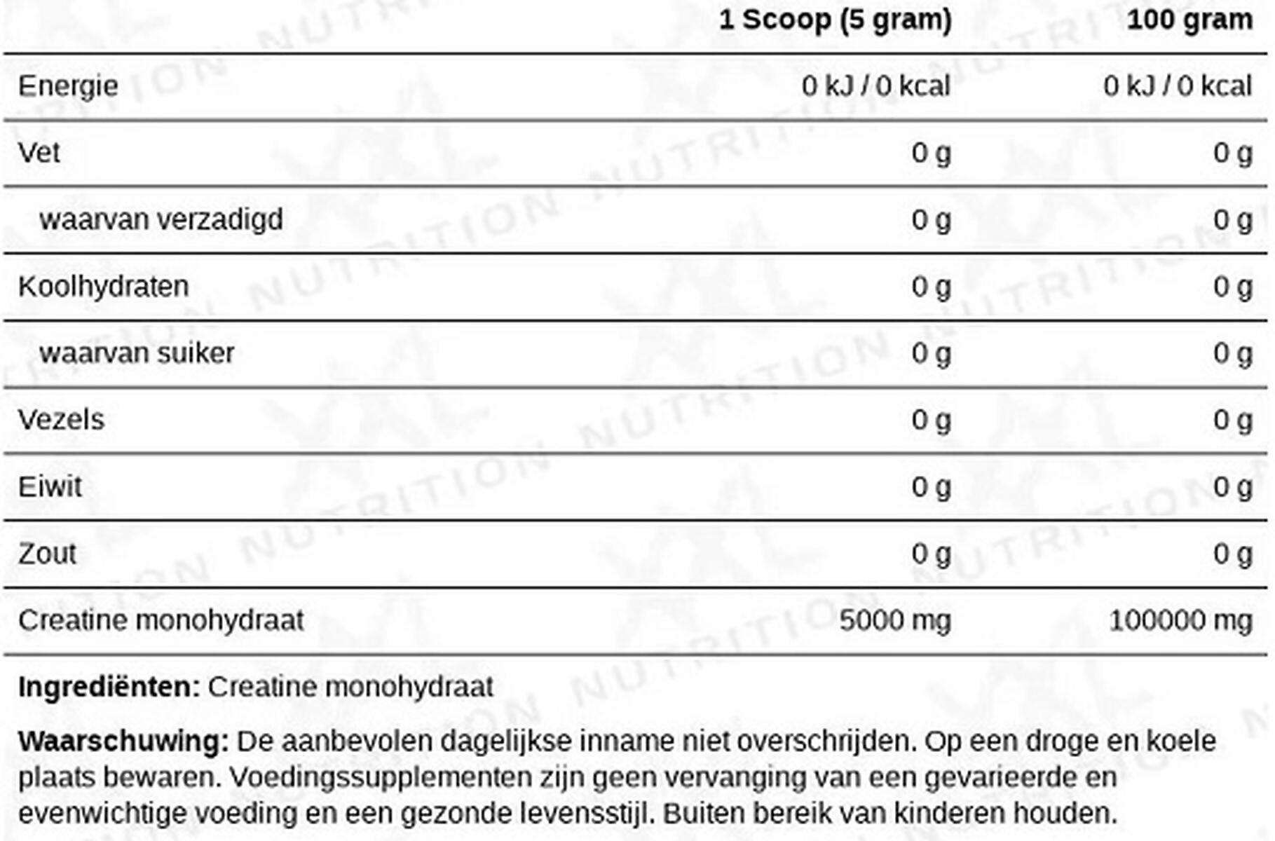 Creatine Monohydraat - 100% Creatine Monohydraat - Naturel - 250 gram 2/2