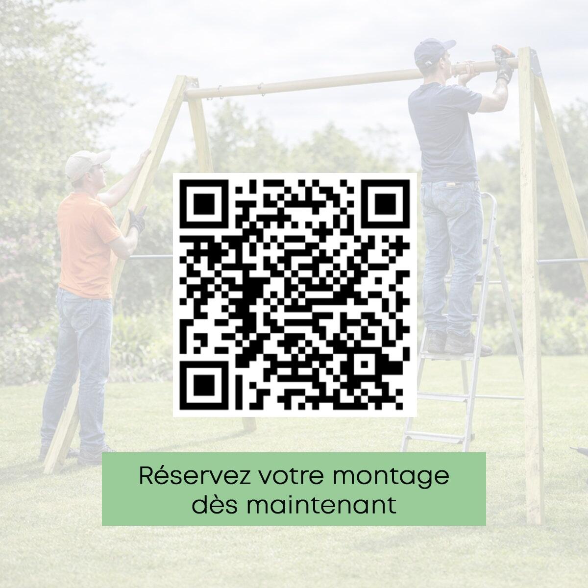 Balançoire en bois poutre métal 3 m Adulte SKYLER 2 - 3 personnes 5/7