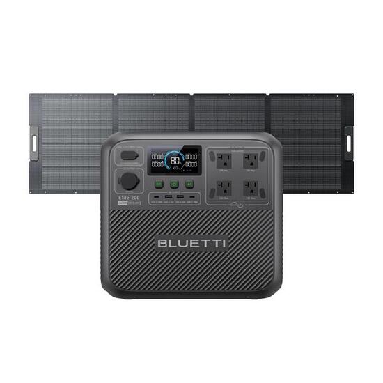 Solar Generator Elite 200 V2 mit 350W Solar Panel, 2073Wh Notstrom für Camping