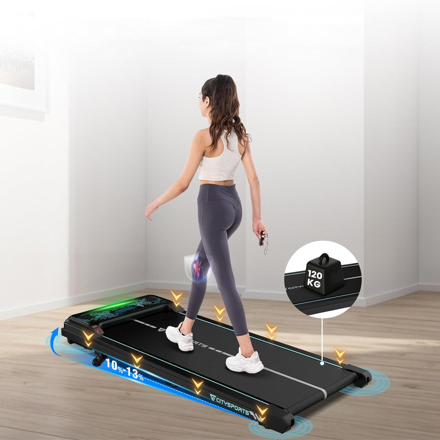 Běžecký pás CITYSPORTS WP6 pro domácnost i kancelář, maximální rychlost 6 km/h 6/6