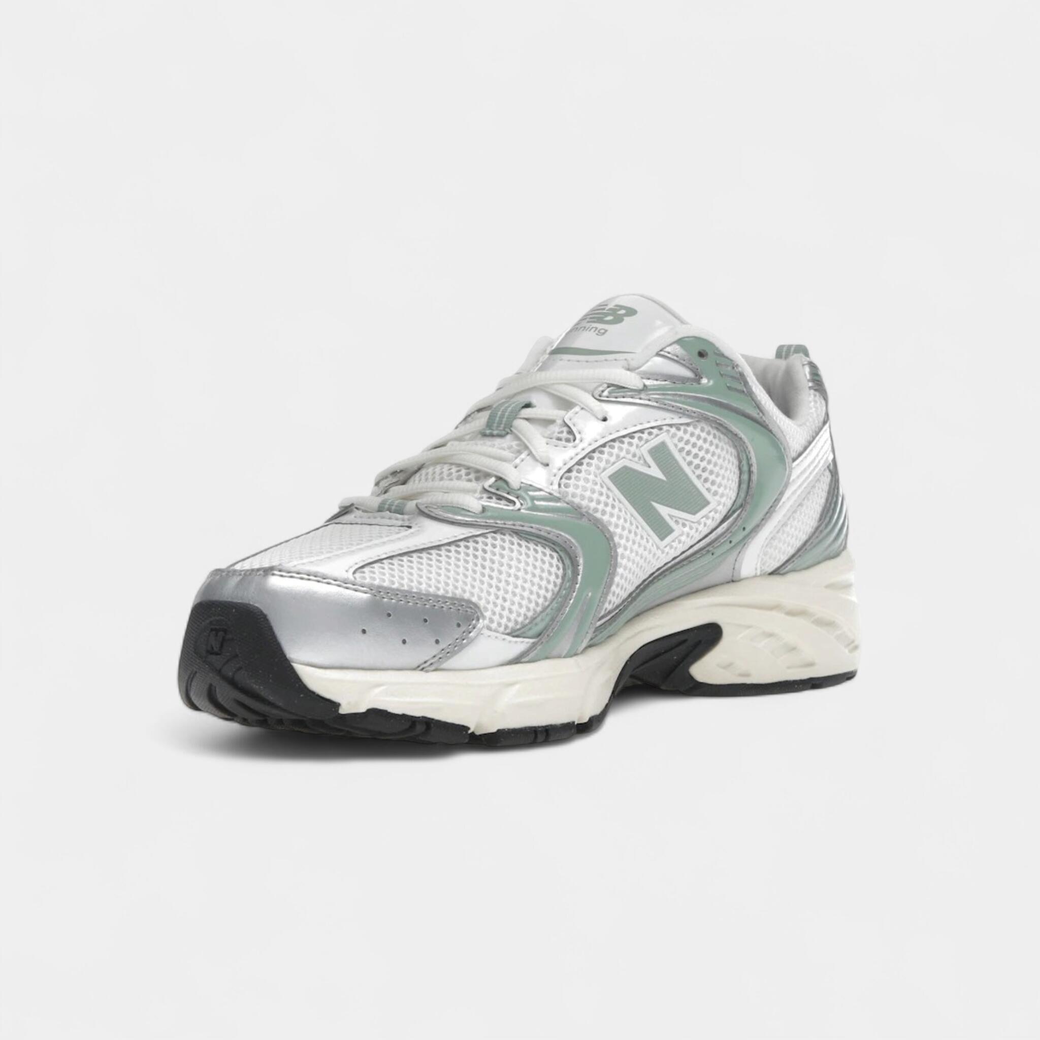 New Balance 530 Silver Metallic Mosaic Green 3/5