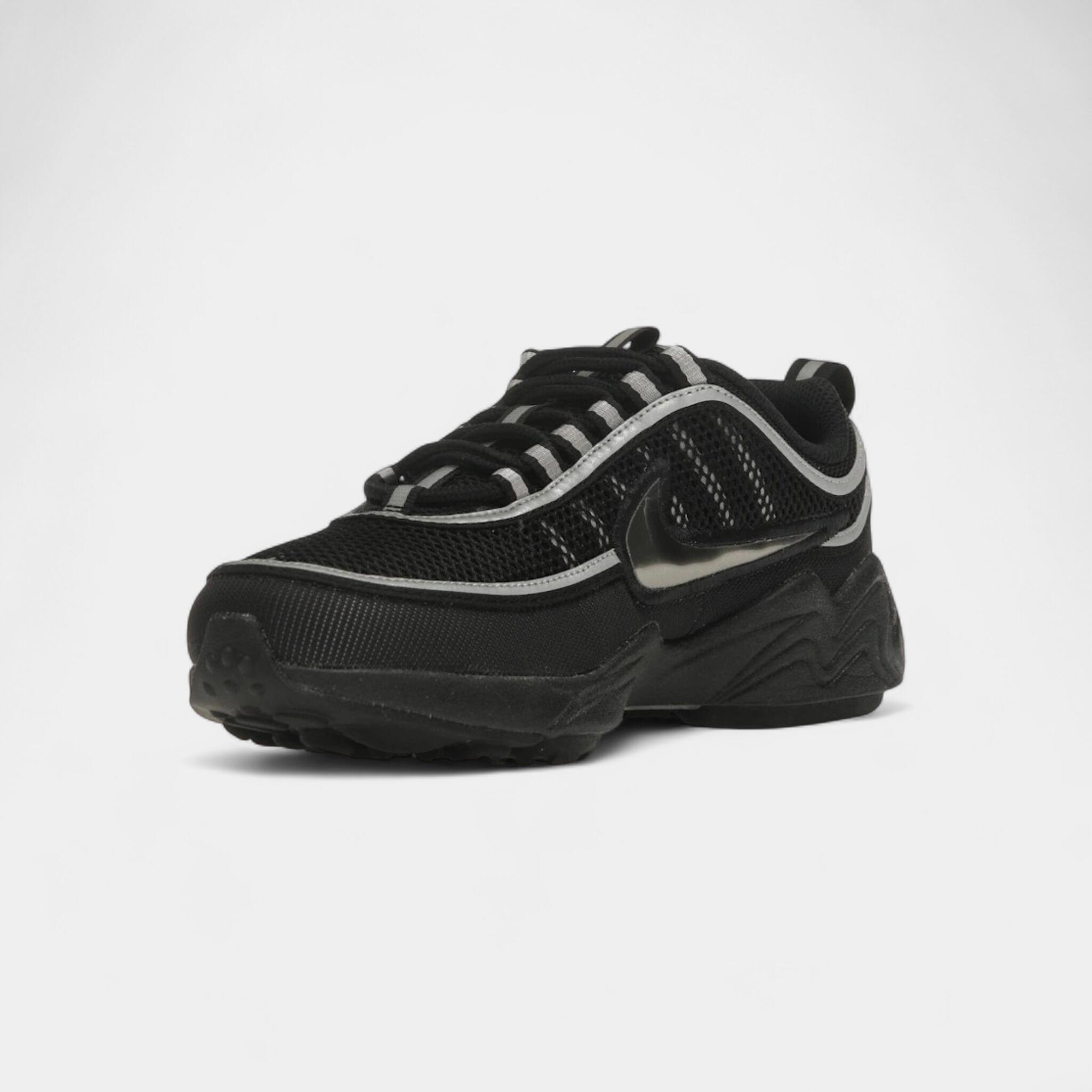 Nike Air Zoom Spiridon Black Metallic Silver 3/4
