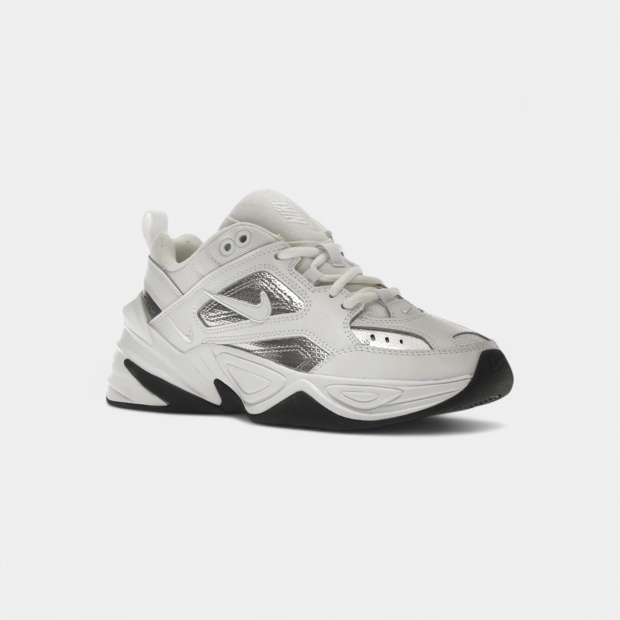 Nike M2K Tekno White Metallic Silver Black (Women's) 2/5
