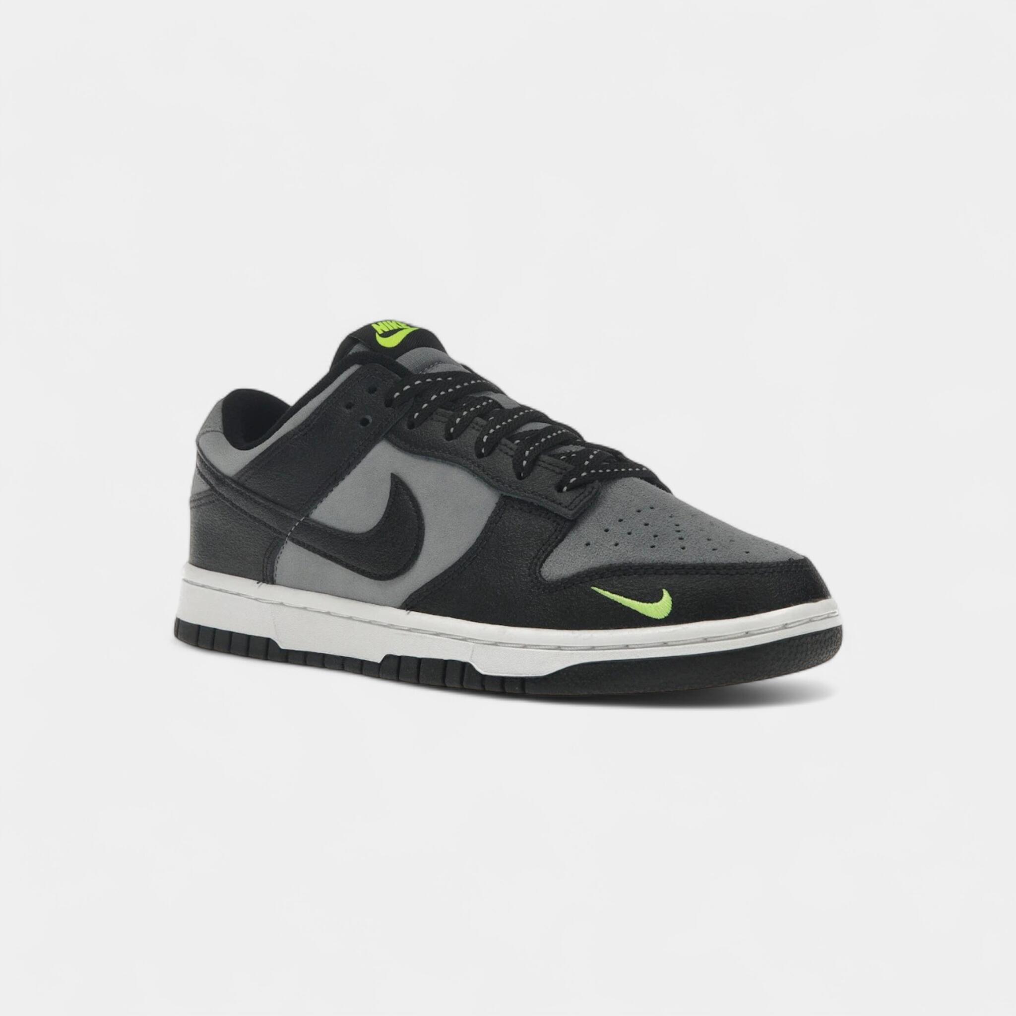 Nike Dunk Low Black Cool Grey Volt Mini Swoosh 2/5