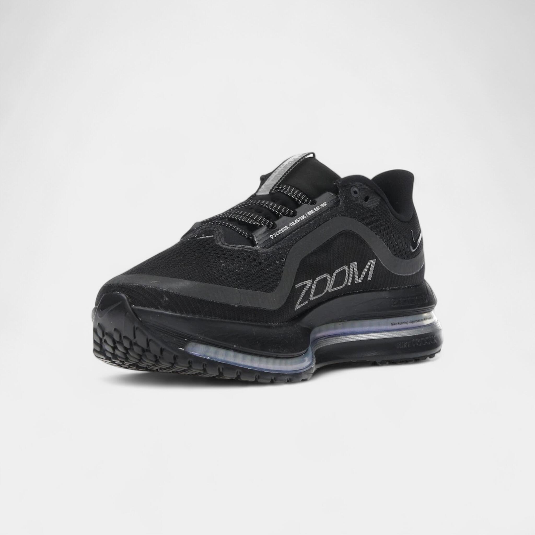 Nike Air Zoom Pegasus Premium Black Metallic Silver 3/4