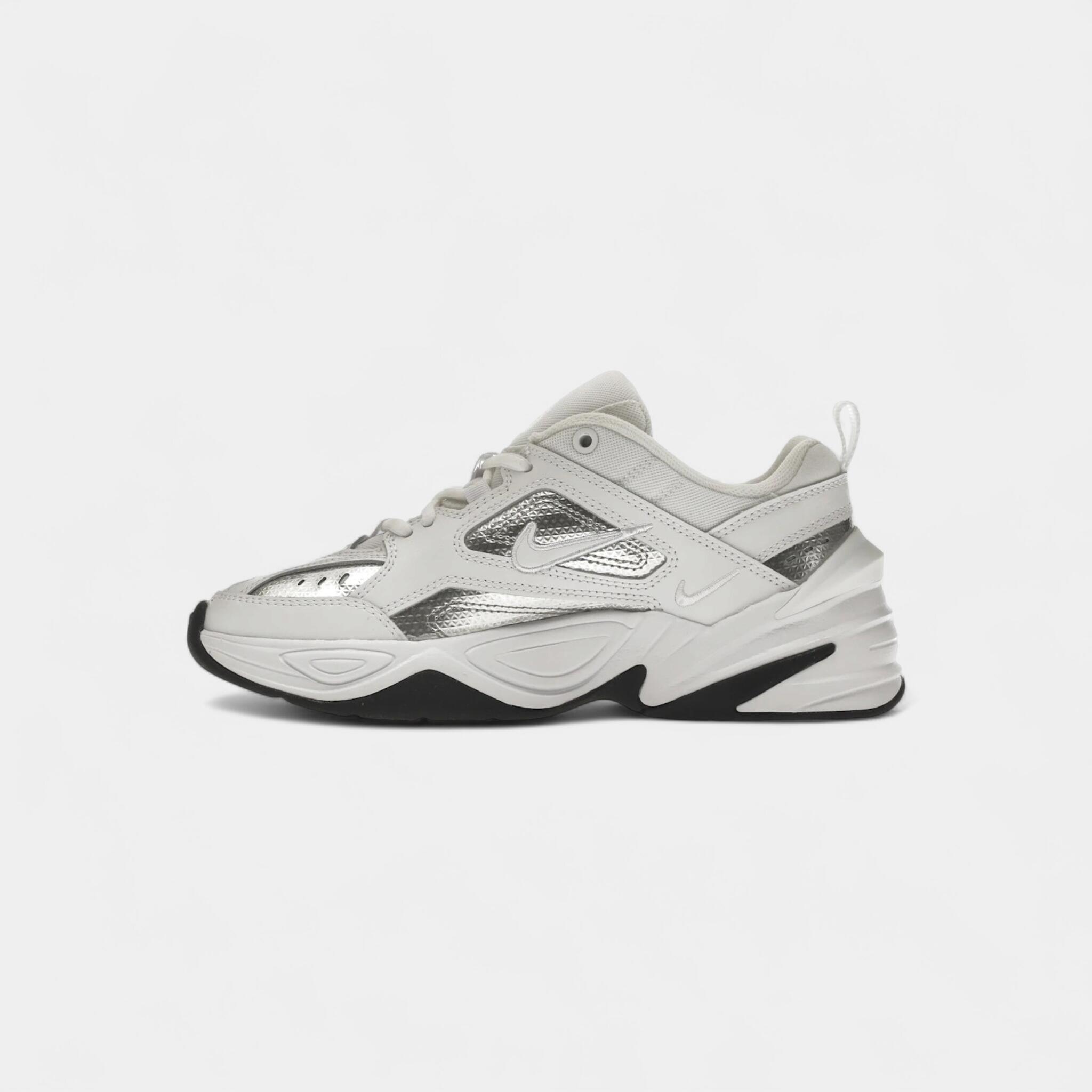 Nike M2K Tekno White Metallic Silver Black (Women's) 4/5