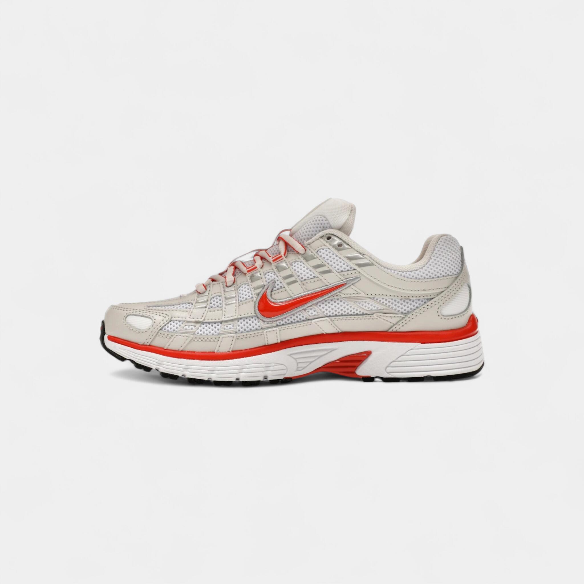 Nike P-6000 White Platinum Tint Black Picante Red (Women's) 4/5
