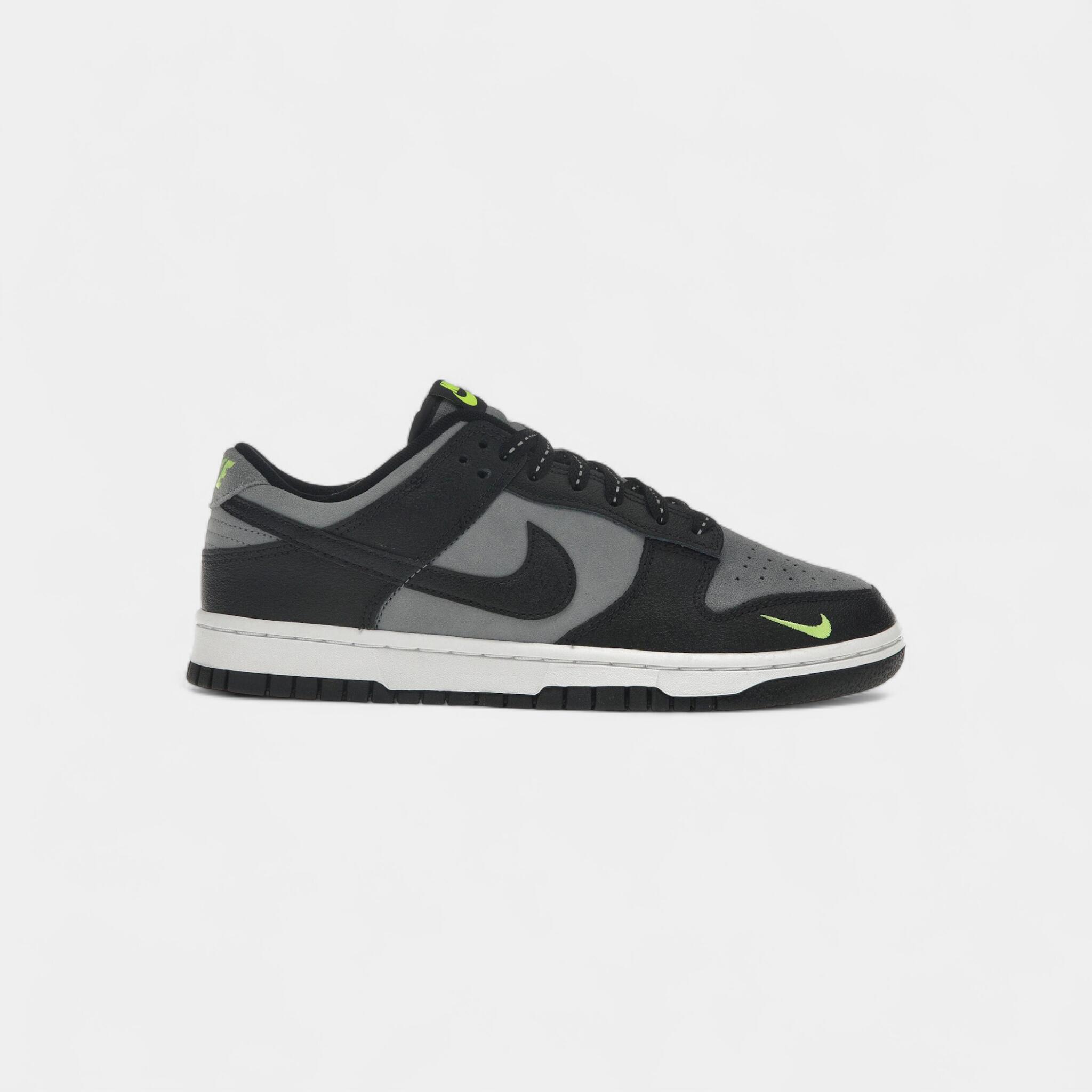 Nike Dunk Low Black Cool Grey Volt Mini Swoosh 1/5