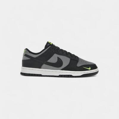 Nike dunk low black cool grey volt mini swoosh