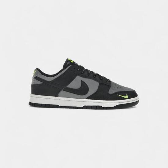 Nike Dunk Low Black Cool Grey Volt Mini Swoosh