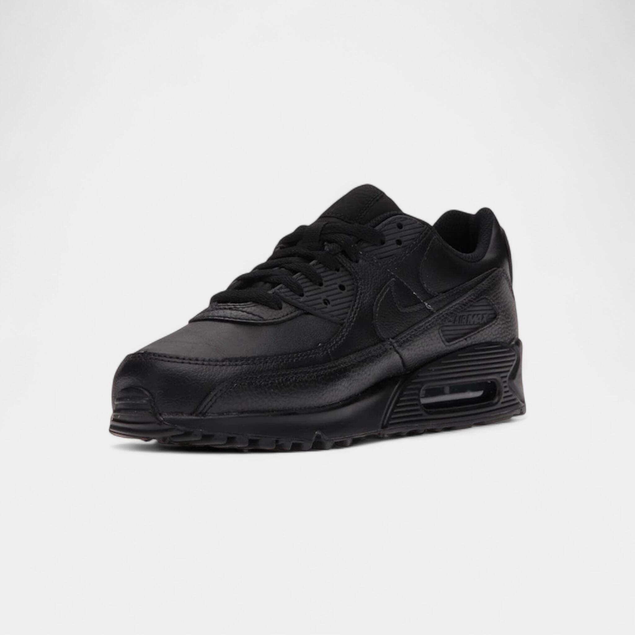 Nike Air Max 90 Leather Triple Black 3/5