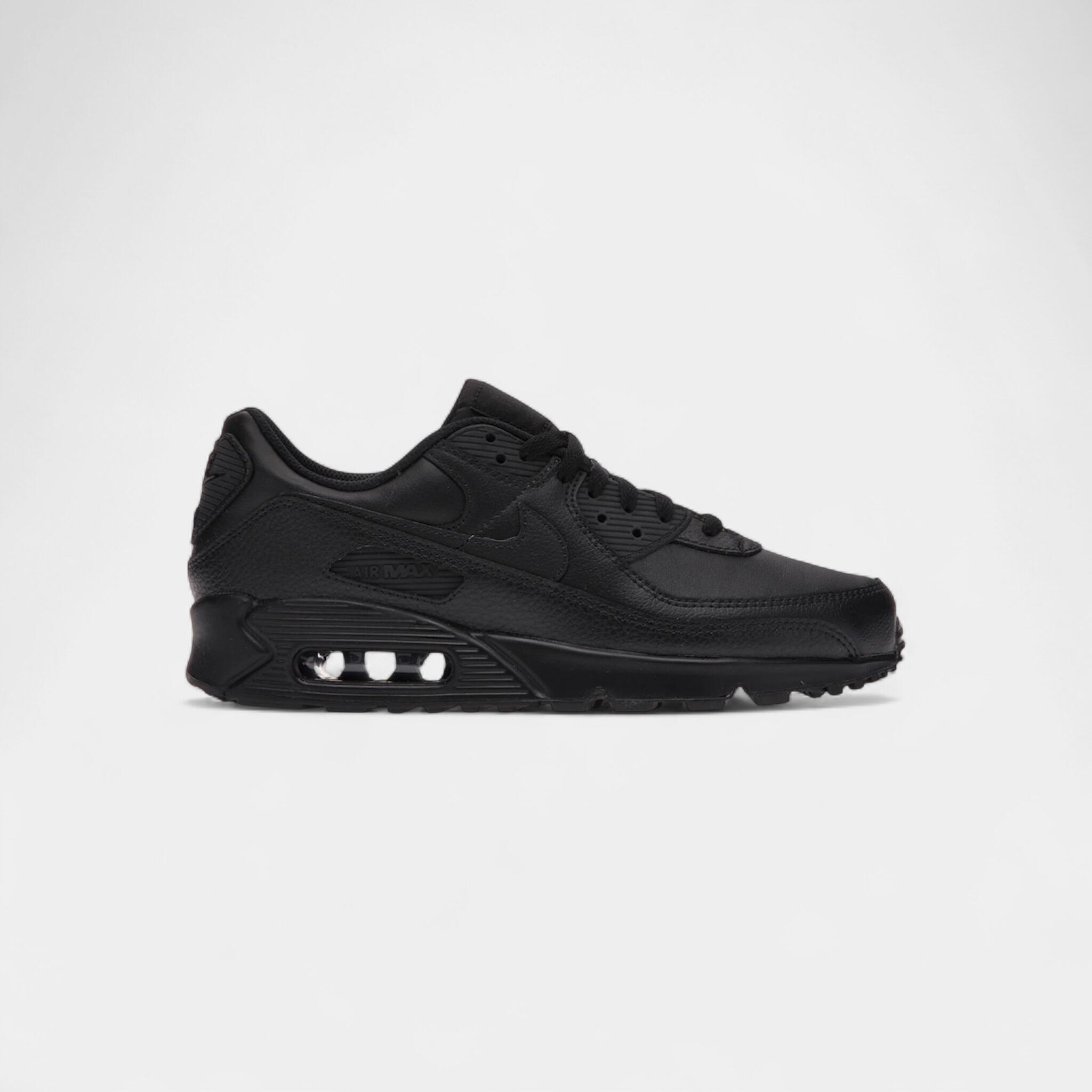 Nike Air Max 90 Leather Triple Black 1/5