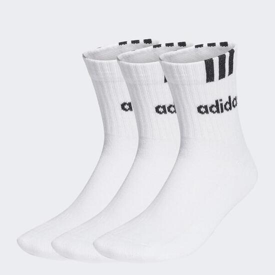 3-Streifen Linear Half-Crew Cushioned Socken, 3 Paar