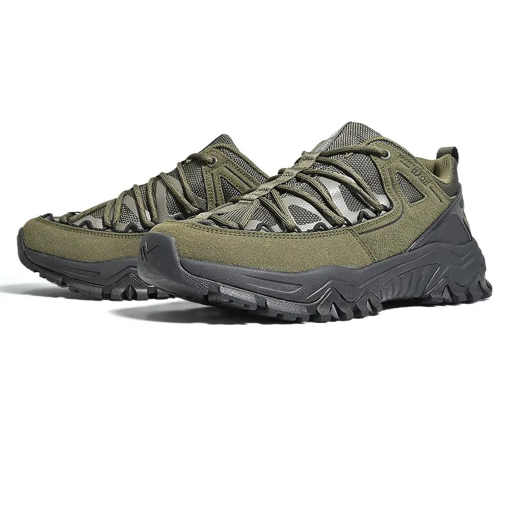 BAOJI Men's Outdoor Shoes Suede Mesh Thick Tread Grip BJM898 GREEN