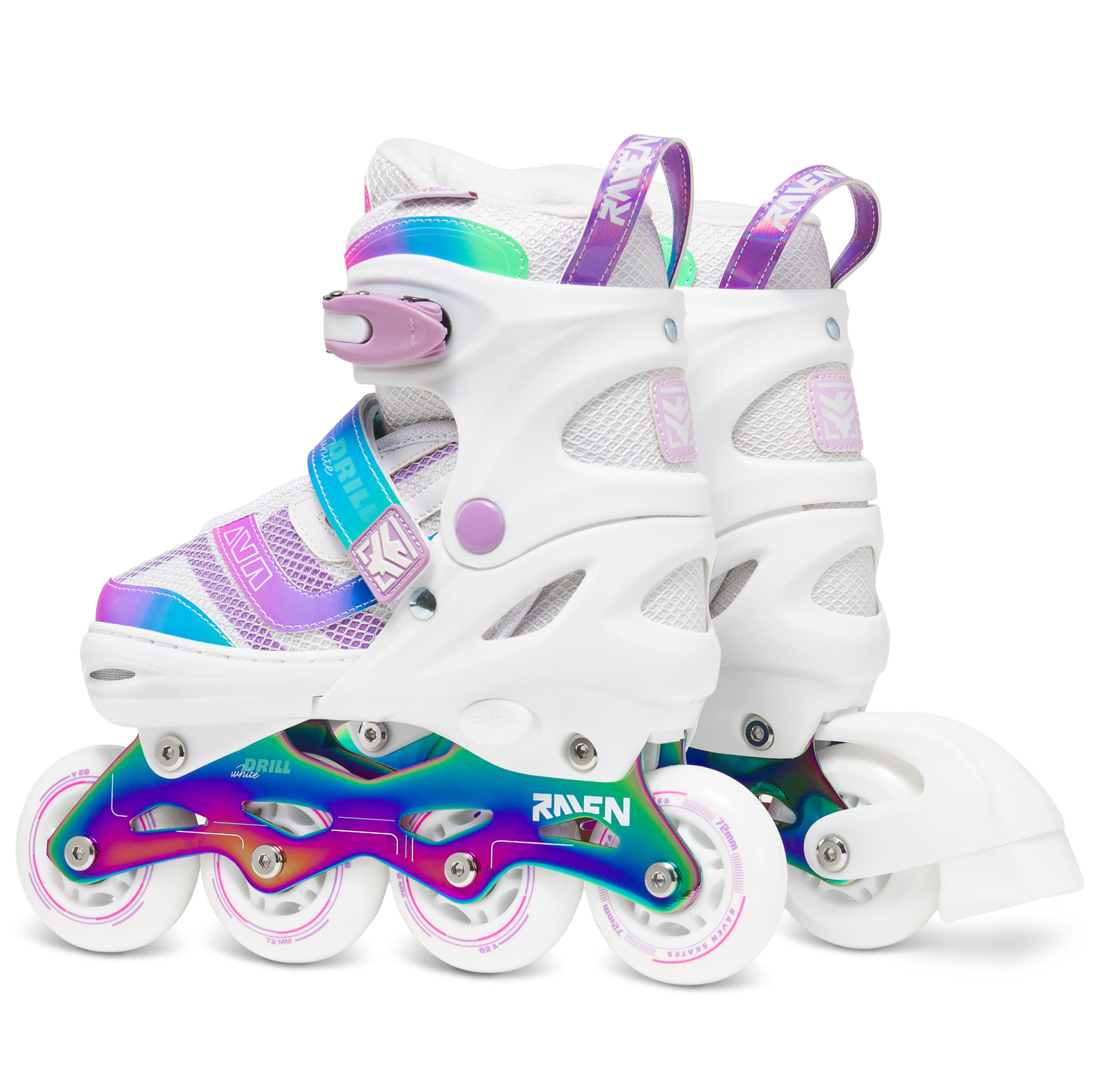 Patins de rodas e patins de hóquei ajustáveis 4 em 1 Raven Drill 3/7